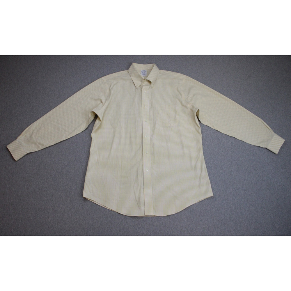 Brooks‎ Brothers Shirt Mens Size 16.5 / 34 Plaid Classic Button-Down Long Sleeve